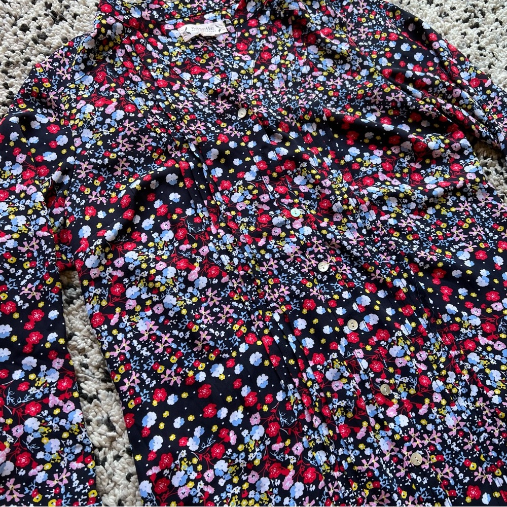 Nanette Lepore Long Floral Shirt Lightweight Button Down Women’s Small - Picture 5 of 13